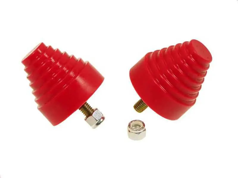 Prothane Universal Bump Stop 2-1/4X2-1/4 Cone w/Stp - Red 19-1318