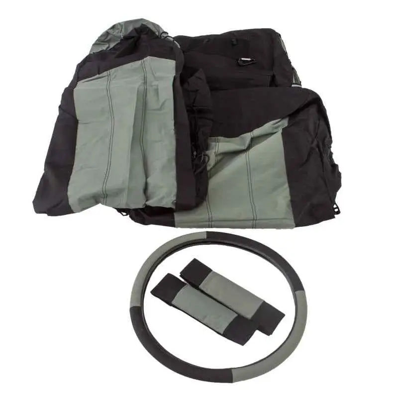 Rampage 1987-1995 Jeep Wrangler(YJ) Comfort Combo Seat Covers - Black/Grey 5056521
