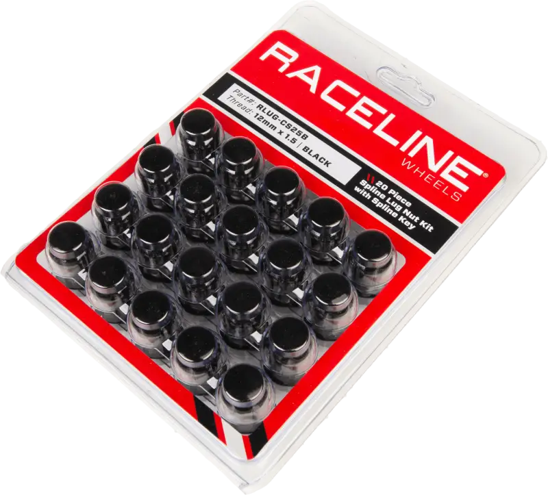 RLUG-CS25B Raceline 12Mmx1.50 Lock Style Lug 20/Pk Lock Style Lug Nuts Blk wps-57-94139b