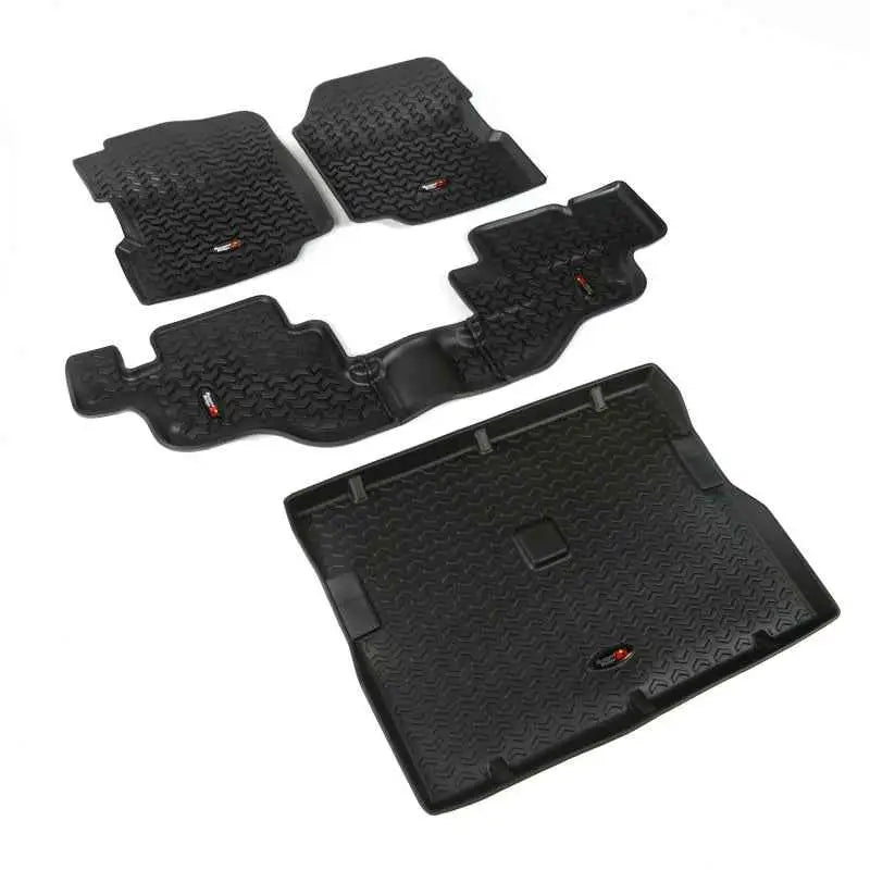 Rugged Ridge Floor Liner Front/Rear/Cargo Black 1976-1995 Jeep Wrangler / CJ 12988-09