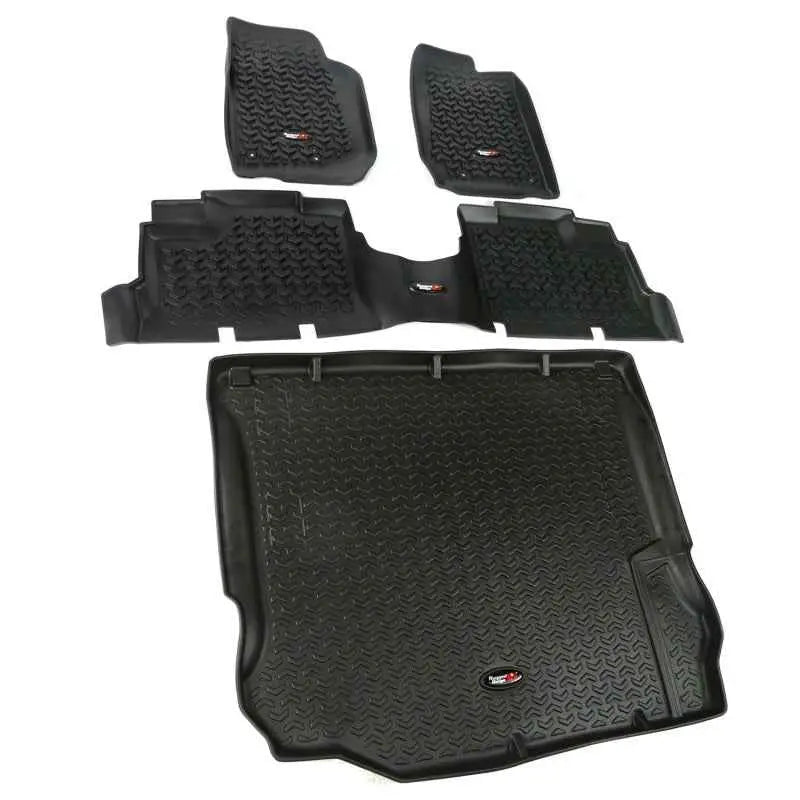Rugged Ridge Floor Liner Front/Rear/Cargo Black 2011-2018 Jeep Wrangler Unlimited JK 4 Dr 12988-04