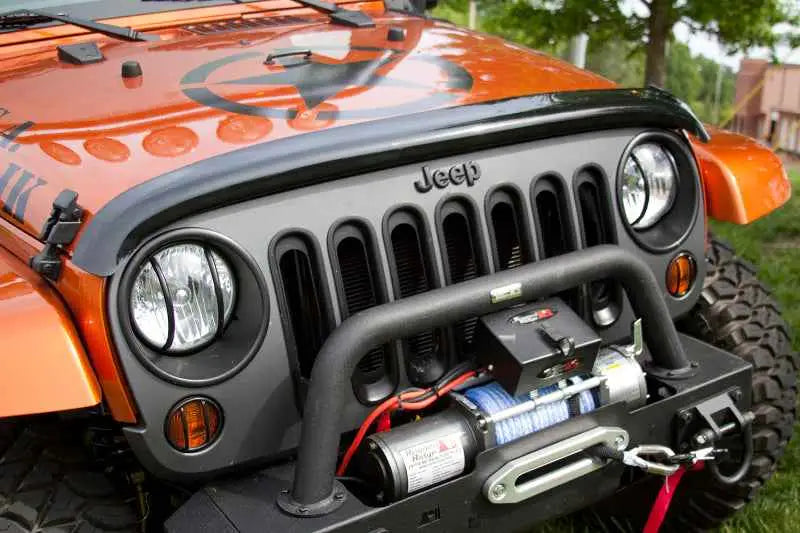 Rugged Ridge Wraparound Bug Deflector Smoke 07-18 Jeep Wrangler 11350-02