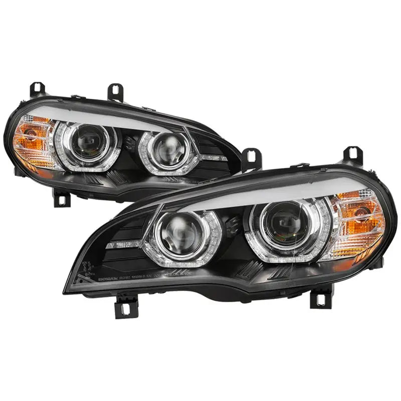 Spyder 07-10 BMW X5 E70 (HID Models Only) Projector Headlights - Black PRO-YD-BMWE7007-AFSHID-BK 5085481