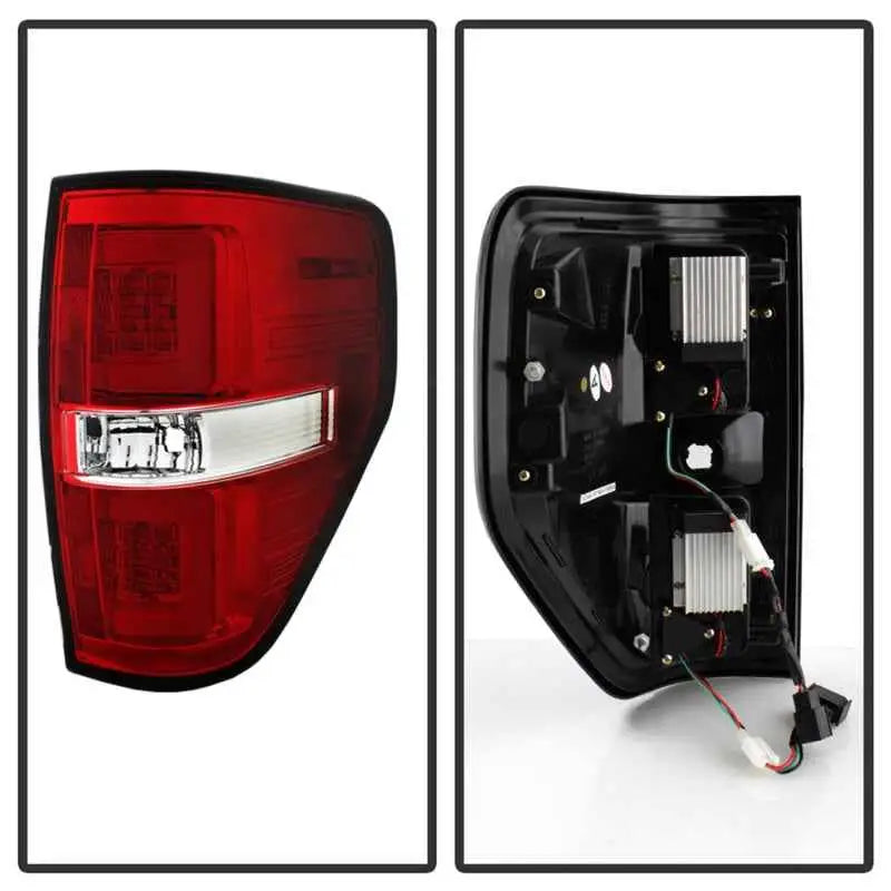 Spyder 09-14 Ford F150 V2 Light Bar LED Tail Lights - Red Clear (ALT-YD-FF15009V2-LBLED-RC) 5084224