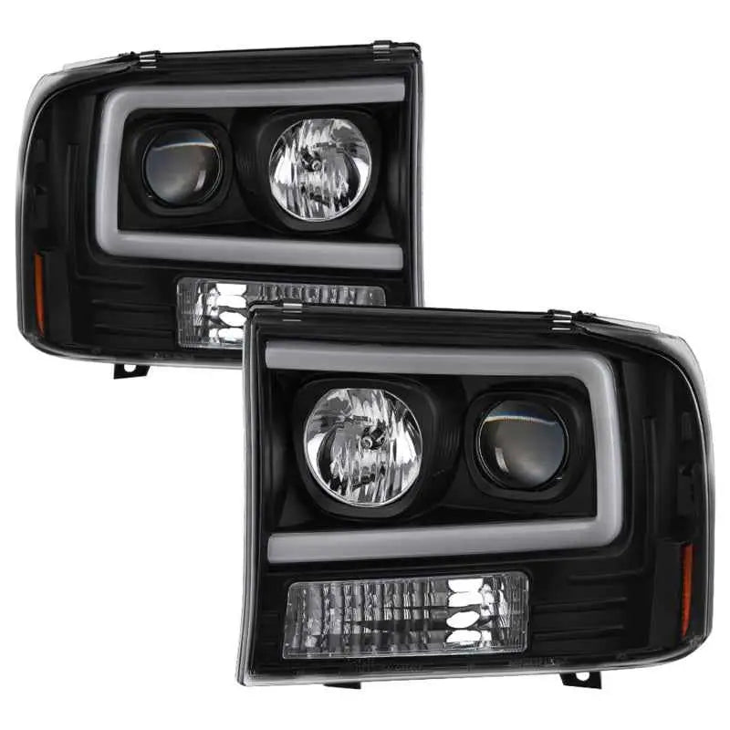 Spyder 99-04 Ford F250 Super Duty Projector Headlights - Light Bar - Black PRO-YD-FF25099V2-LB-BK 5084491