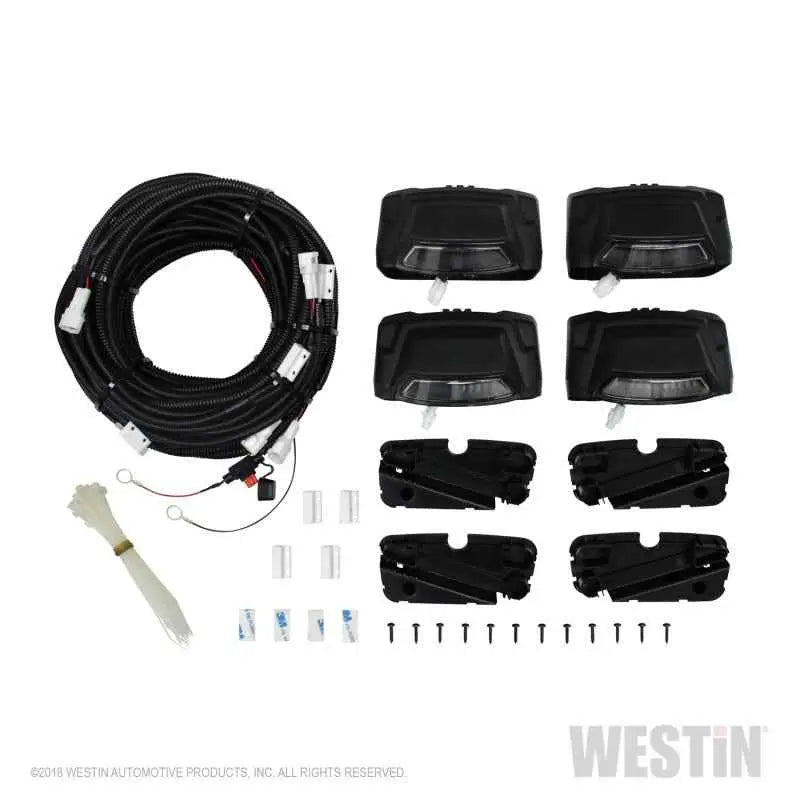 Westin R5 LED Light Kit - 4 End Caps Integrated LED Lights w/ Wiring Harness - Black 28-51003