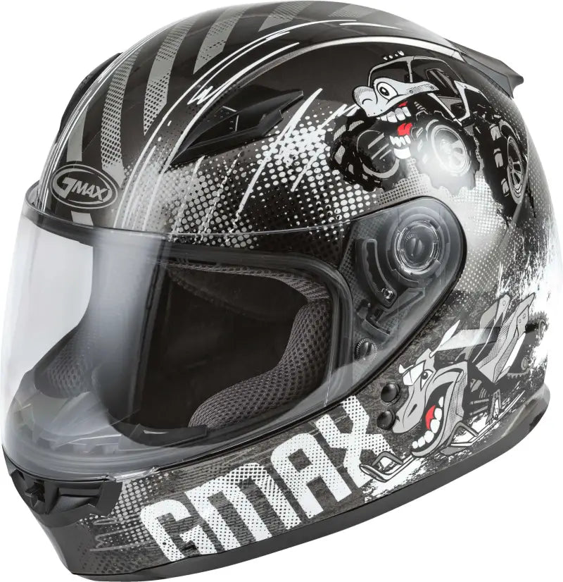 Youth Gm 49y Beasts Full Face Helmet Dark Silver/Black Ym wps-72-4998ym