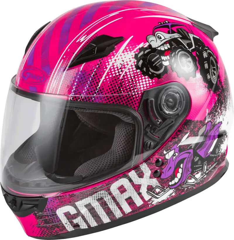 Youth Gm 49y Beasts Full Face Helmet Pink/Purple/Grey Ym wps-72-4996ym
