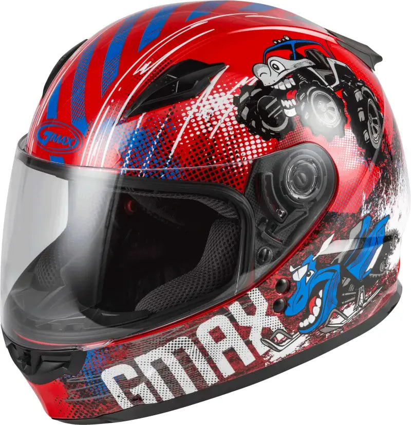 Youth Gm 49y Beasts Full Face Helmet Red/Blue/Grey Ym wps-72-4997ym
