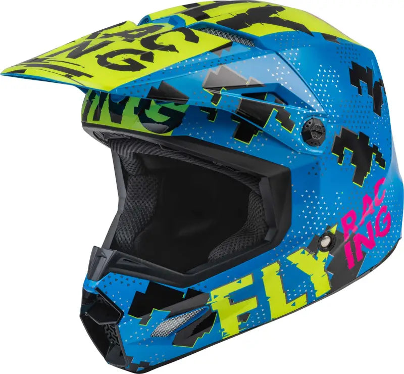 Youth Kinetic Scan Helmet Blue/Hi Vis/Pink Yl wps-73-3492yl
