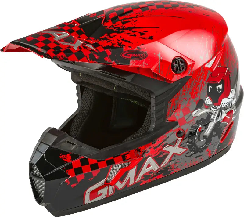 Youth Mx 46y Off Road Anim8 Helmet Red/Black/Silver Yl wps-72-6638yl