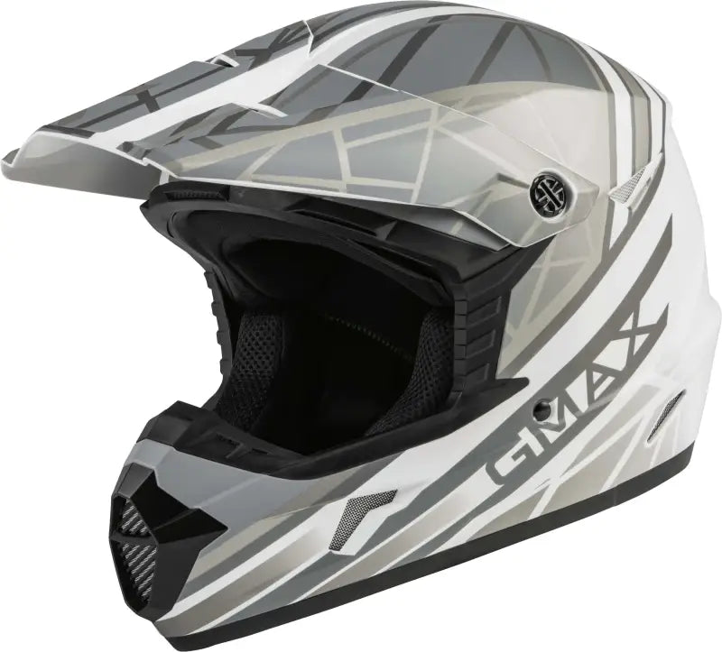 Youth Mx 46y Off Road Mega Helmet Matte White/Silver Ys wps-72-6605ys